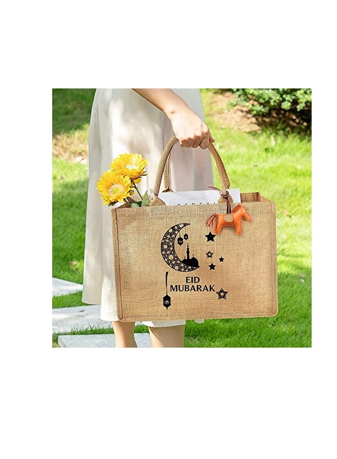 برينت شوب فور مي حقيبة يد أو حقيبة من الجوت مطبوعة بتصميم عيد مبارك وقابلة لإعادة الاستخدام - Image 4