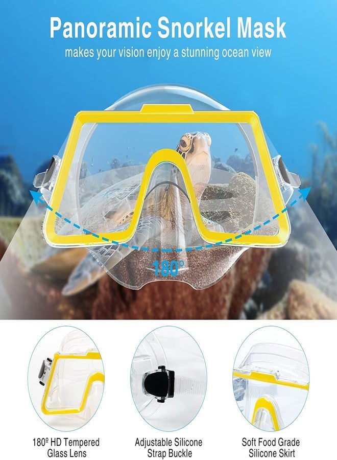 VBM Snorkeling Gear for Adults Snorkel Set Scuba Snorkel Mask + Foldable Diving Snorkel Tube + Adjustable Snorkeling Fins/Swimming Flippers Comes with Carry Bag - Image 2