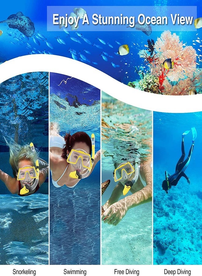 VBM Snorkeling Gear for Adults Snorkel Set Scuba Snorkel Mask + Foldable Diving Snorkel Tube + Adjustable Snorkeling Fins/Swimming Flippers Comes with Carry Bag - Image 4