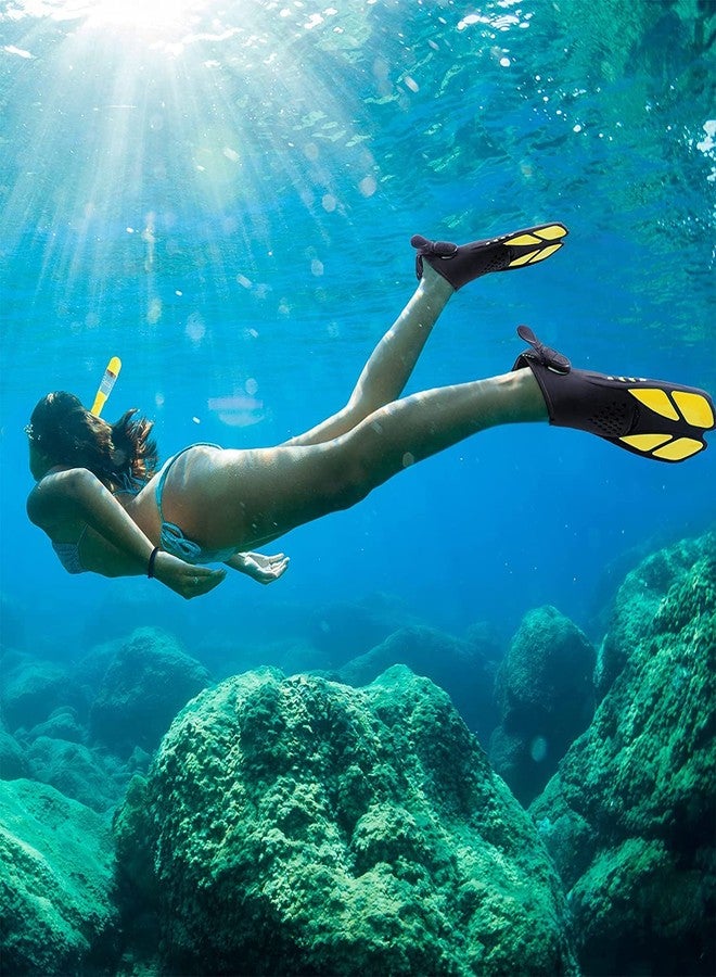 VBM Snorkeling Gear for Adults Snorkel Set Scuba Snorkel Mask + Foldable Diving Snorkel Tube + Adjustable Snorkeling Fins/Swimming Flippers Comes with Carry Bag - Image 5