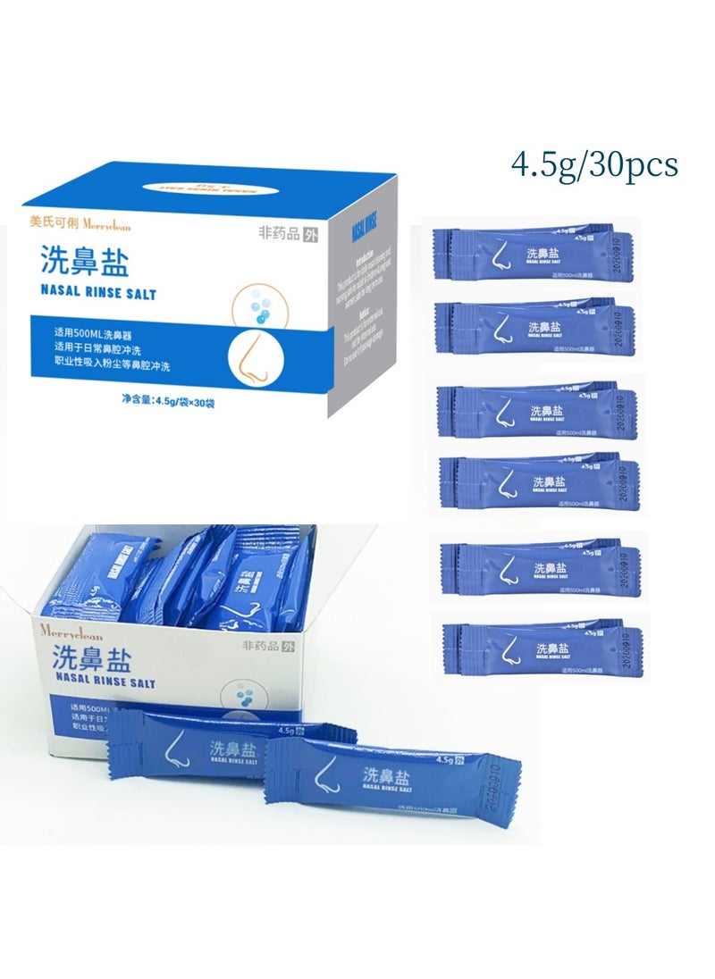 Generic - 4.5g x 30 Pack Nasal Wash Salt Rinse Saline Irrigation for Nose Cleaner - Image 1