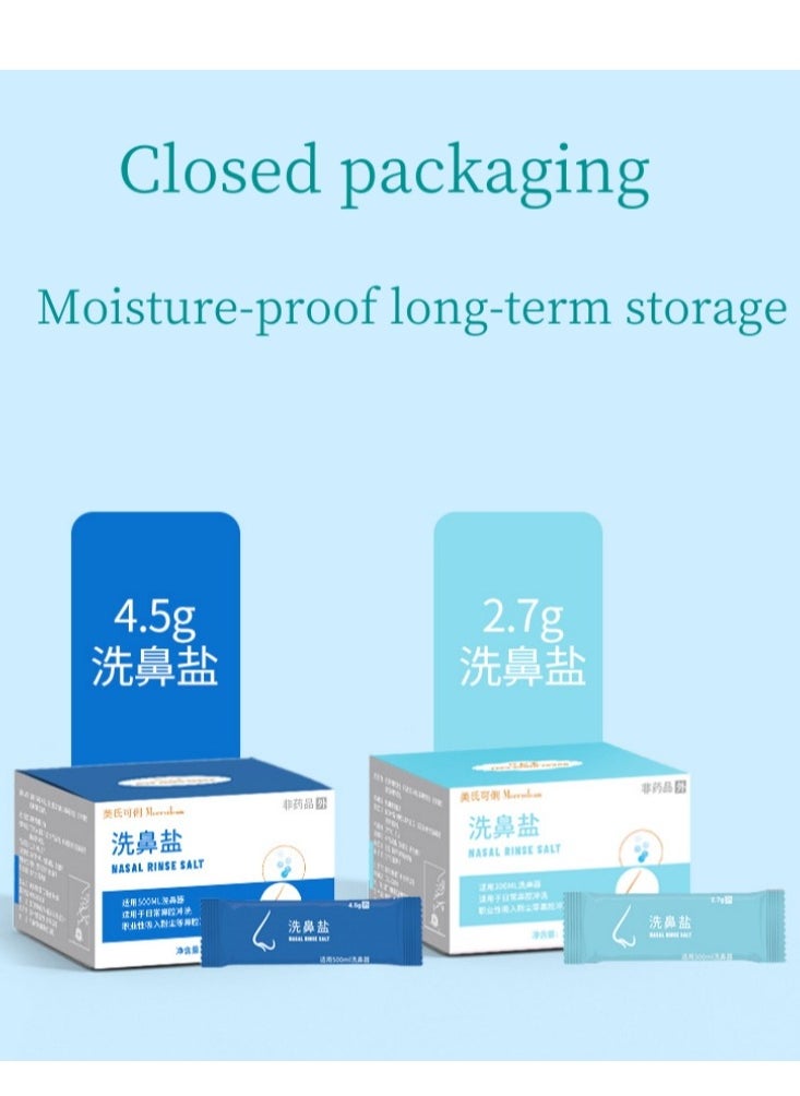 Generic - 4.5g x 30 Pack Nasal Wash Salt Rinse Saline Irrigation for Nose Cleaner - Image 1
