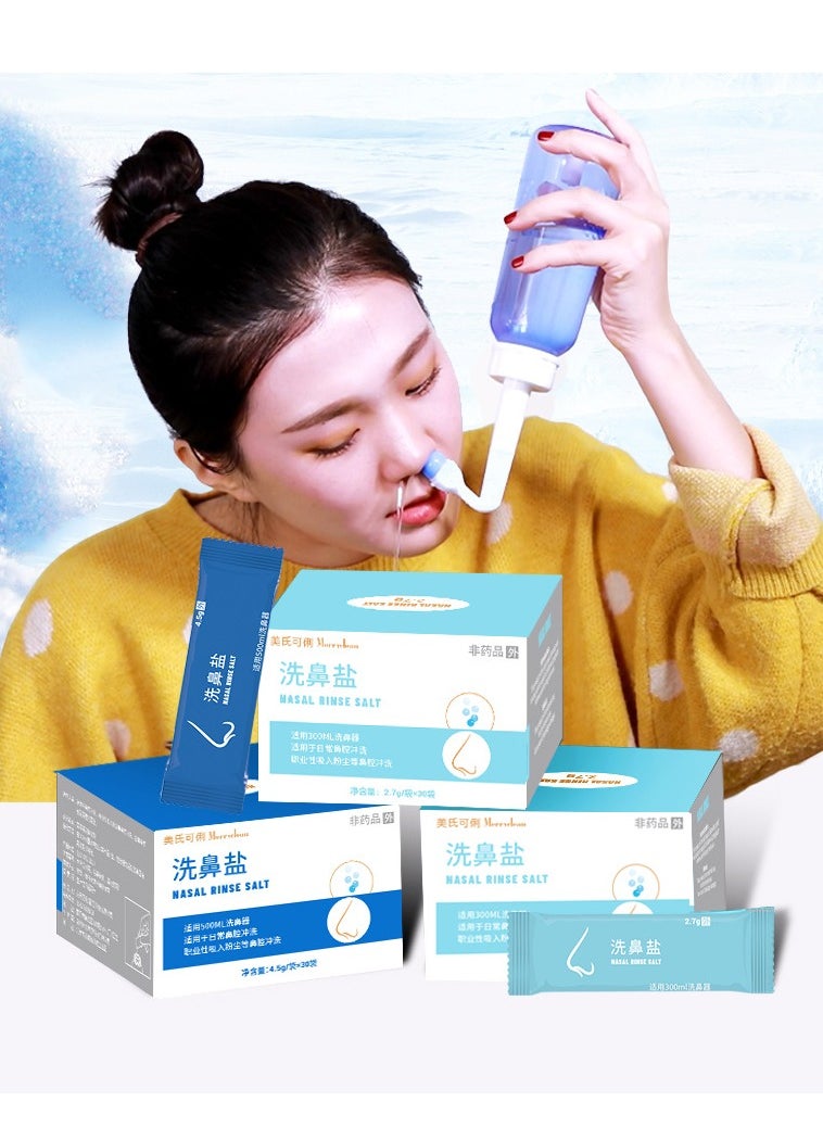 Generic - 4.5g x 30 Pack Nasal Wash Salt Rinse Saline Irrigation for Nose Cleaner - Image 1