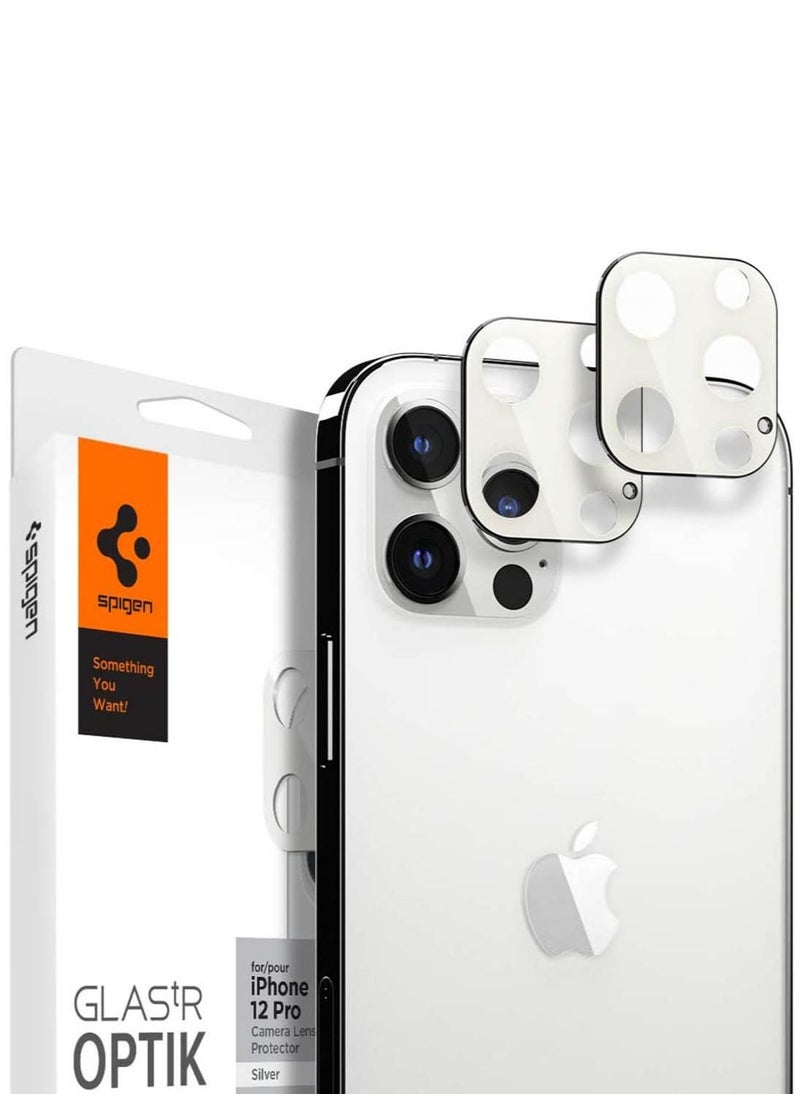 Spigen - GLAStR Optik Camera Lens Screen Protector 2 Pack for iPhone 12 PRO - Silver - Image 1