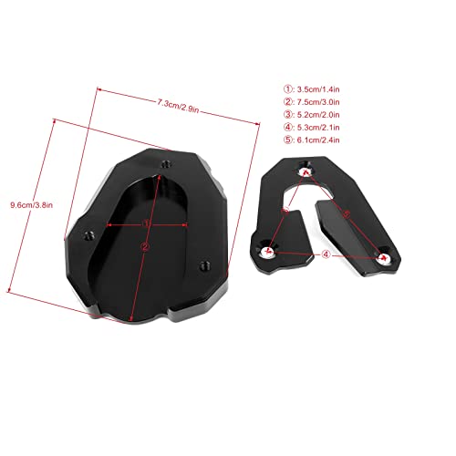 BAIONE Worldmotop Motorcycle Kickstand Pad Enlarger Extension Side Stand Plate Foot Pad Replacement for Tiger 900 2020 Tiger 900 Rally/900 Rally Pro 2020 (black) - Image 5