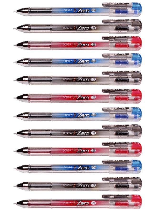 Dong-a 0.38 Mm 3-zero Gel Ink Ball Point Pen Excellent Writing (No Blot,no Scratch,no Skipping) Color Mix-12 Pens - Image 2
