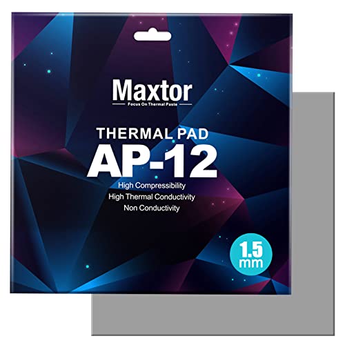 Maxtor Thermal Pad 14.8 W/mK, 120x120x1.5mm(1 pcs) Silicone Thermal Pads Non Conductive Heatsink Cooling Pad, Highly Efficient Heat Resistant Soft Pad for Laptop Heatsink/SSD/CPU/IC/LED Cooler - Image 1