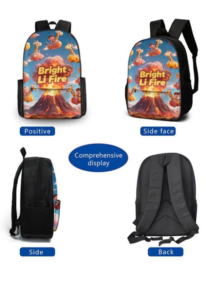 Bright Li Fire Cartoon bag three-piece set, easy to deal with various occasions (available for students, children, friends on outings, mountain climbing, schooling, etc.) | Shoulders + handbags + stationery bags | Back to school season/festival gifts - 76 - Image 3