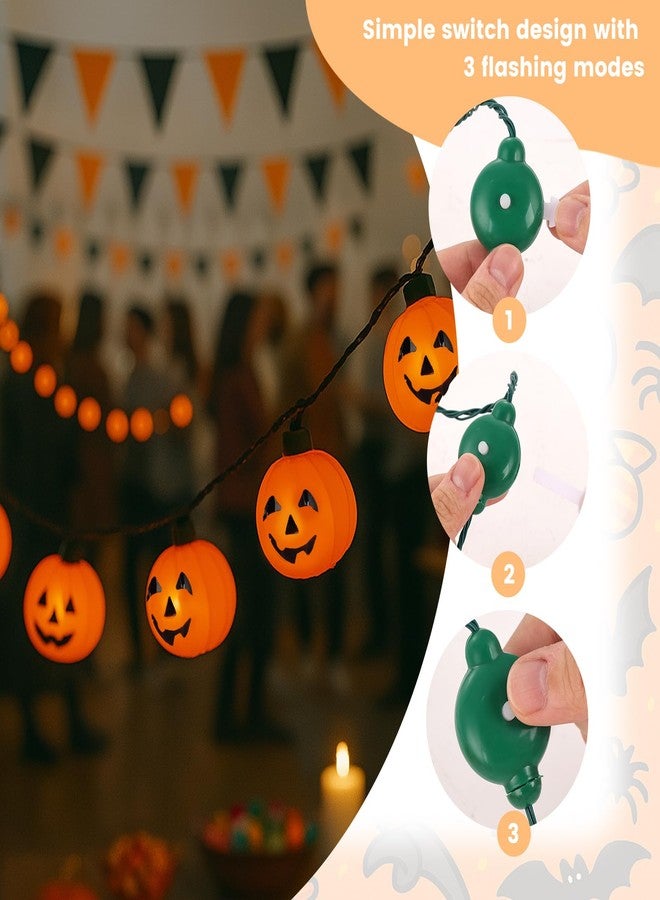 FUTUREPLUSX Halloween Necklace, 2PCS Pumpkin Light Up Necklace Flashing Decorations for Halloween Party Favor and Costume Supplies - Image 2