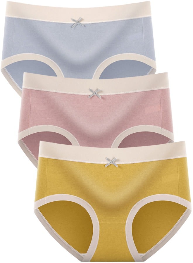 Umiwin 3 Pcs Fashion Women Panties Breathable Satin Traceless Briefs Thin Ice Silk Female Underwear  - Image 1