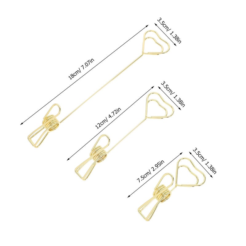 Heart Shape Metal Memo Holders Set Gold Color 18cm 12cm 7 5cm For Office Desk Organizer - Image 3