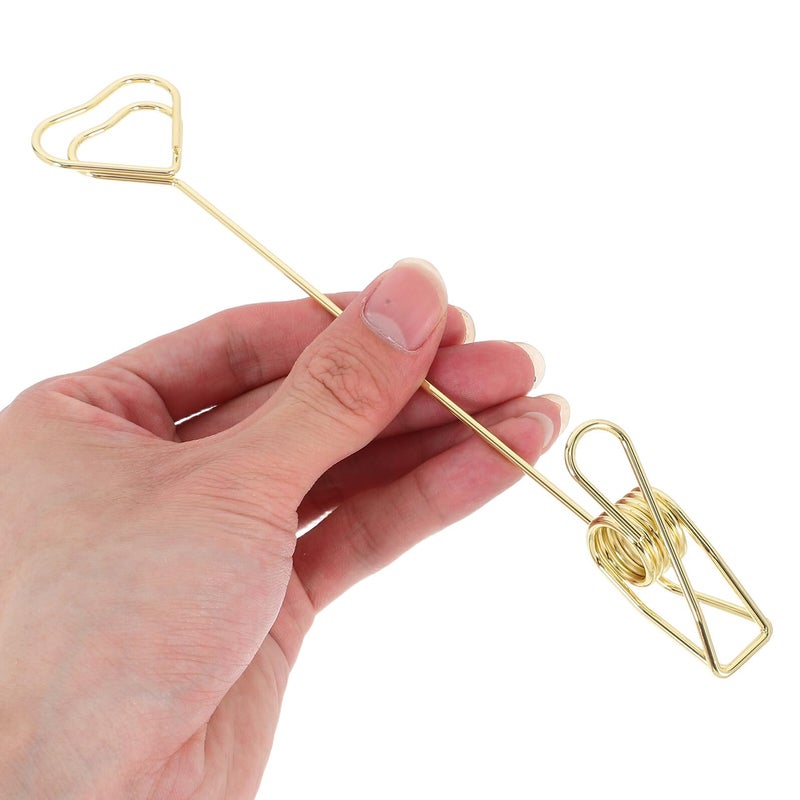 Heart Shape Metal Memo Holders Set Gold Color 18cm 12cm 7 5cm For Office Desk Organizer - Image 5