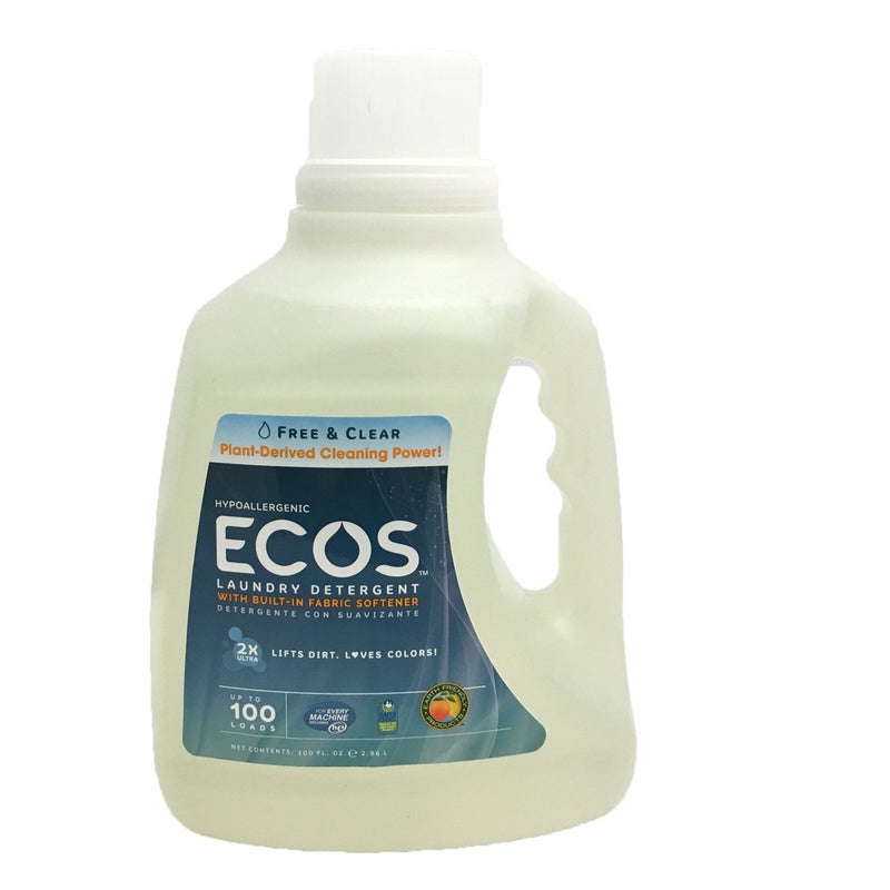 ECOS® Hypoallergenic Laundry Detergent, Free & Clear, 100 loads, 100oz, Bottle by Earth Friendly Products - Image 1