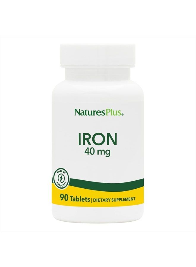 Nature's Plus حديد 40 ملغ، 90 قرص - Image 1