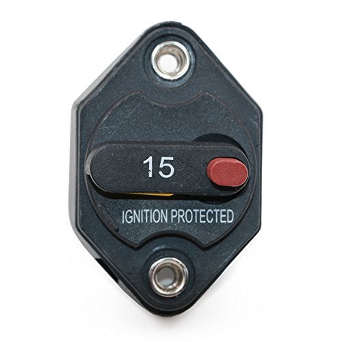 T Tocas T3 32V DC 15 Amp Panel Mount Circuit Breaker with Manual Reset Switchable for Marine Truck Boat RV Automotive-15A - Image 2
