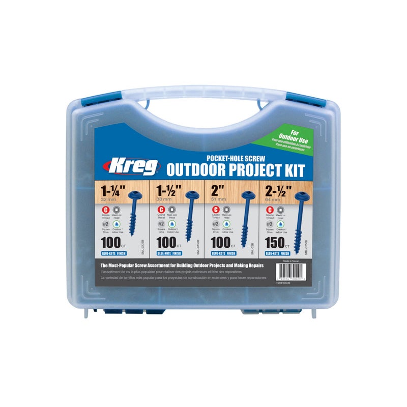 Kreg SK03B Blue Kote Pocket Hole Screw Outdoor Project Kit - Image 1