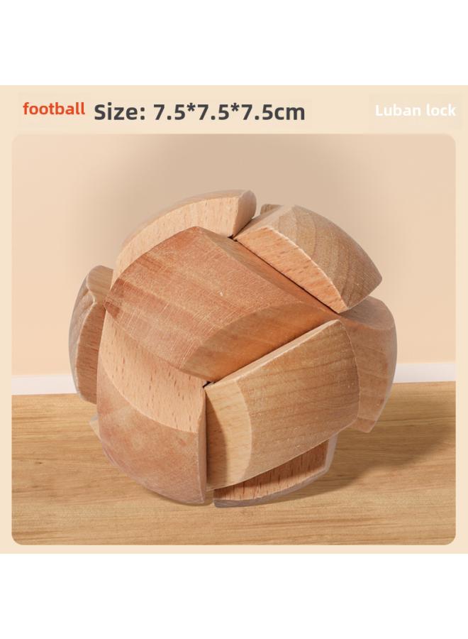Kong Ming Lock Luban Lock Suit Intelligence Unlock Wooden Elementary School Students Hands-on Brain-moving Educational Toys Nine-piece Gift Box 