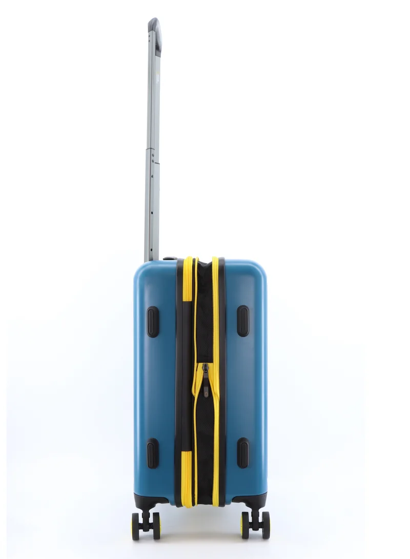 NATIONAL GEOGRAPHIC National Geographic Globe ABS Hard Shell Medium Check-In Suitcase Blue, Durable Lightweight Travel Luggage, 4 Double Wheel Trolley Bag with TSA Combination Lock (60 cm/24 Inch).