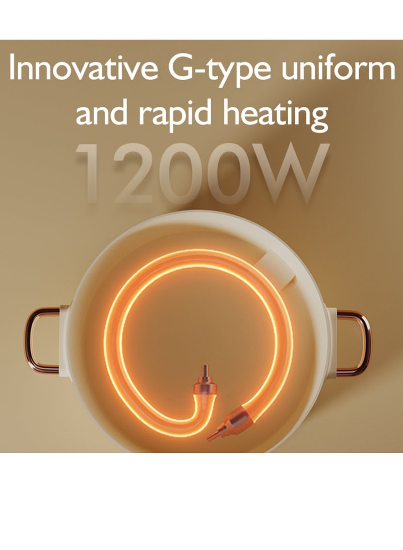 OIDIRE Hot Pot Electric Cooker Steamer 3L Portable Cooker with Steamer Rapid Cooking for Hotpot Tom Yum Stew Soup Steak Stir Fry with Dual Powe Control Over Heating Protection - Image 4