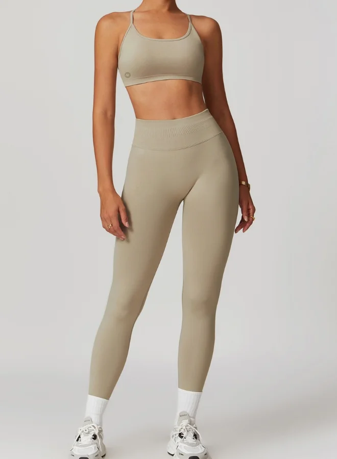 KAWN.YOGA Womens Striped Back Sports Bra