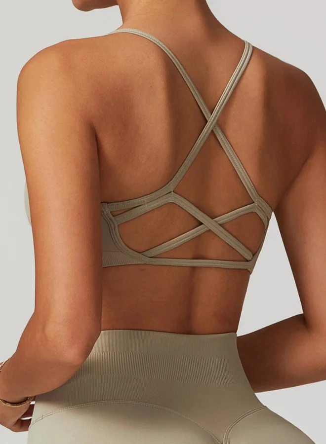 KAWN.YOGA Womens Striped Back Sports Bra