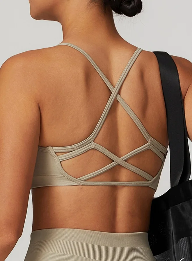 KAWN.YOGA Womens Striped Back Sports Bra