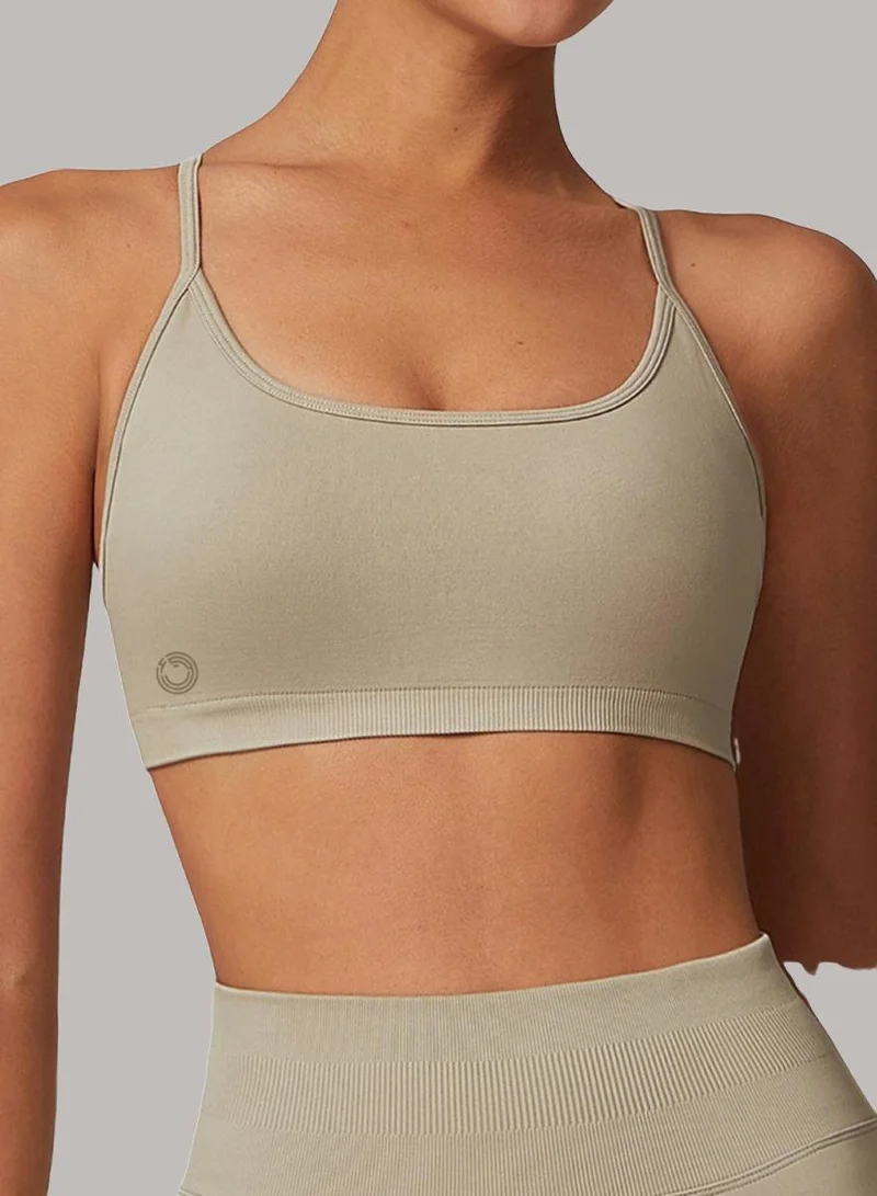 Womens Striped Back Sports Bra
