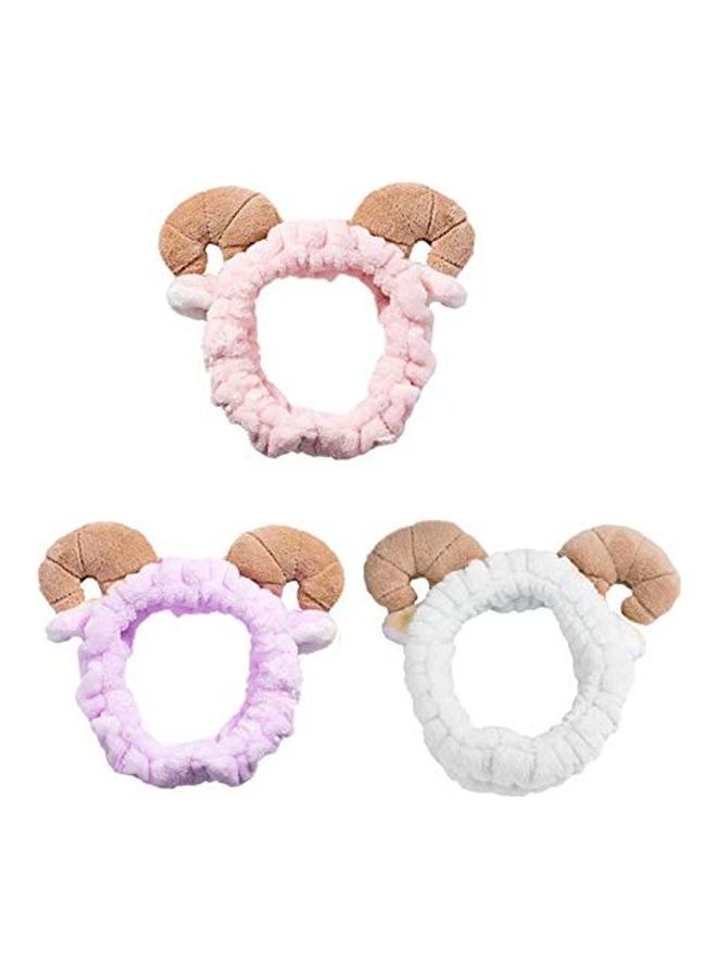 NIBEMINENT 3-Piece Plush Sheep Ears Headband Multicolour 2X1.4X1.2inch - Image 1