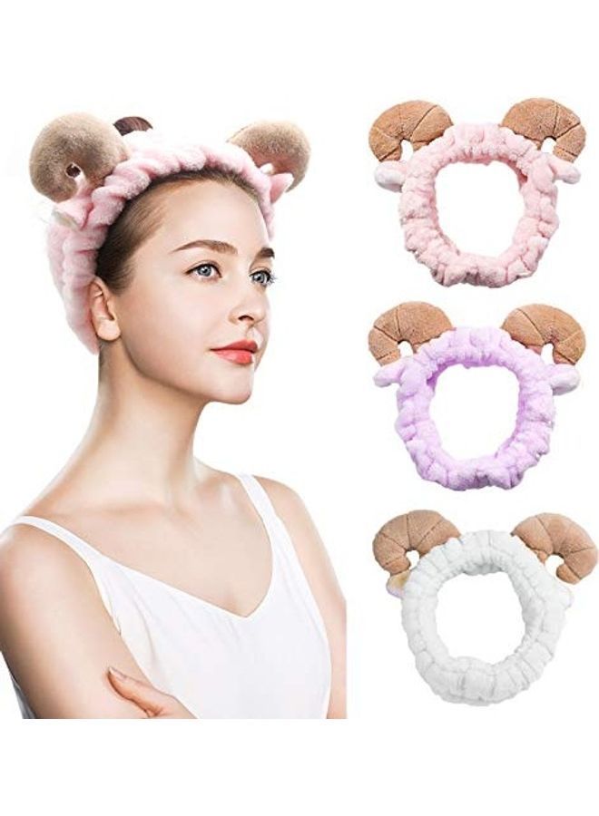 NIBEMINENT 3-Piece Plush Sheep Ears Headband Multicolour 2X1.4X1.2inch - Image 2