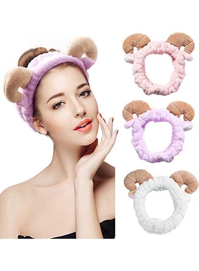 NIBEMINENT 3-Piece Plush Sheep Ears Headband Multicolour 2X1.4X1.2inch - Image 3