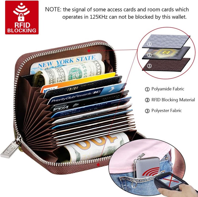 FurArt Zipper Wallet Women, RFID Blocking Credit Card Wallet, Business Card Holder, Compact Size KeyChain Wallet - Image 5