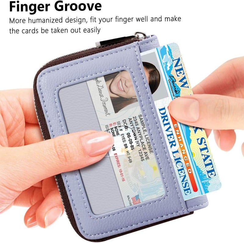 FurArt Zipper Wallet Women, RFID Blocking Credit Card Wallet, Business Card Holder, Compact Size KeyChain Wallet - Image 2
