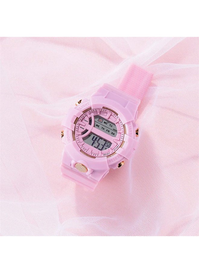 Shocknshop Shocknshop Digital Rubber Children Multi Functional Pink Watch for Kids Boys and Girls -325PI (Pink)  - Image 4