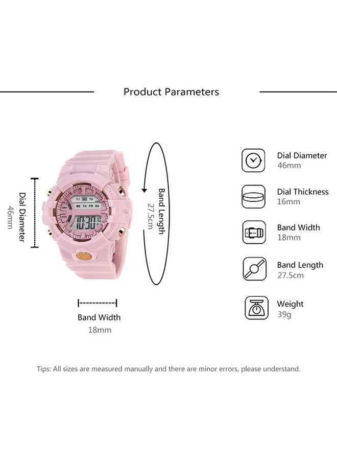 Shocknshop Shocknshop Digital Rubber Children Multi Functional Pink Watch for Kids Boys and Girls -325PI (Pink)  - Image 5
