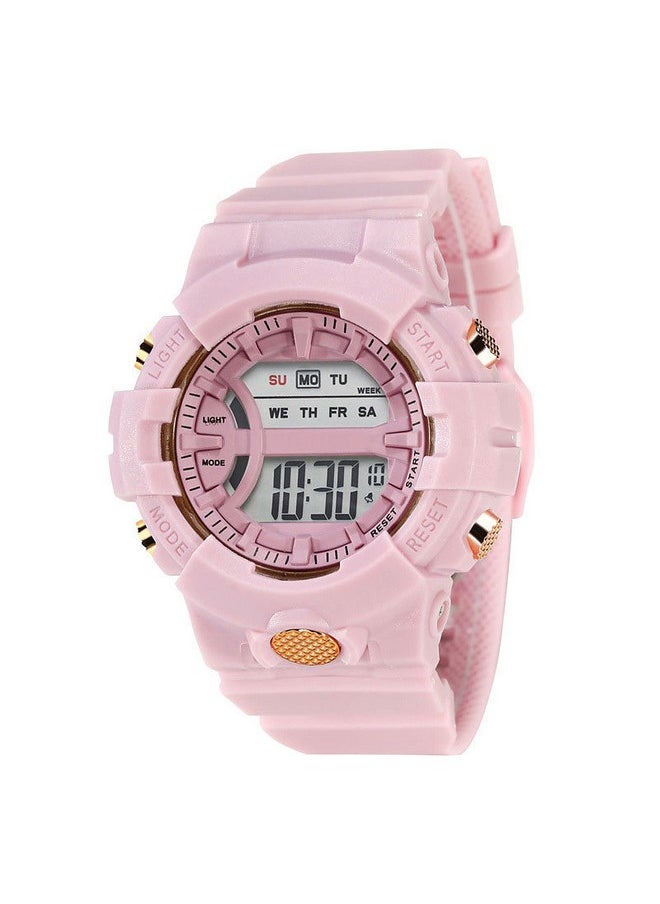 Shocknshop Shocknshop Digital Rubber Children Multi Functional Pink Watch for Kids Boys and Girls -325PI (Pink)  - Image 1
