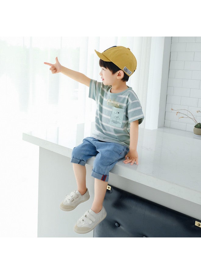 HOT Selling】boys' Sleeve T-shirt Summer Outfit Children Striped Cotton Tee Kids And Big Boys' Half Sleeve Shirts - Image 4