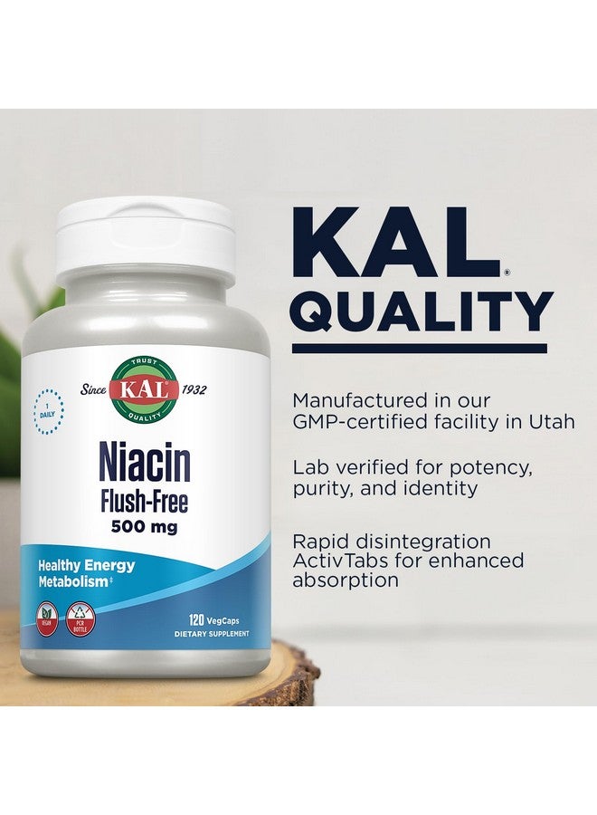 KAL Niacin Flush-Free Capsules 500 Mg, 120 Count - Image 4