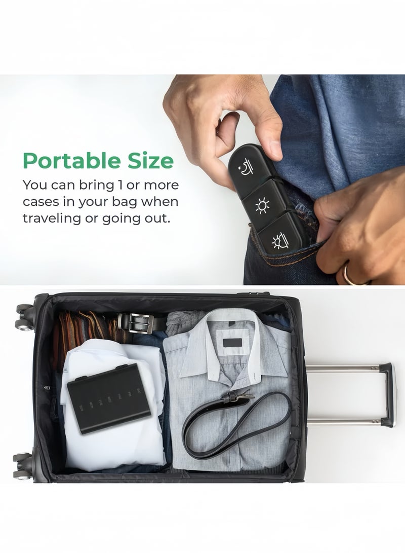 Generic Weekly Pill Organizer 3 Times A Day, Portable Travel Pill Box 7 Day with Large Compartments, Portable Travel Pill Case for Vitamins, Medicine, Fish Oils, Supplements ( Black )  - Image 3