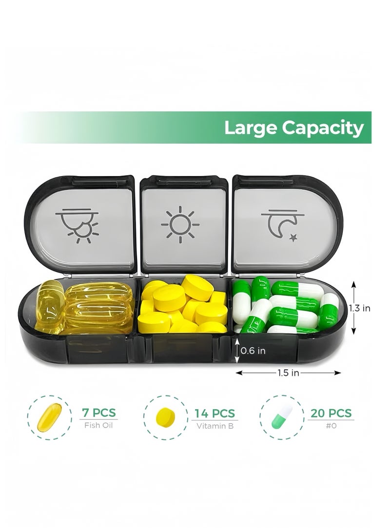 Generic Weekly Pill Organizer 3 Times A Day, Portable Travel Pill Box 7 Day with Large Compartments, Portable Travel Pill Case for Vitamins, Medicine, Fish Oils, Supplements ( Black )  - Image 4