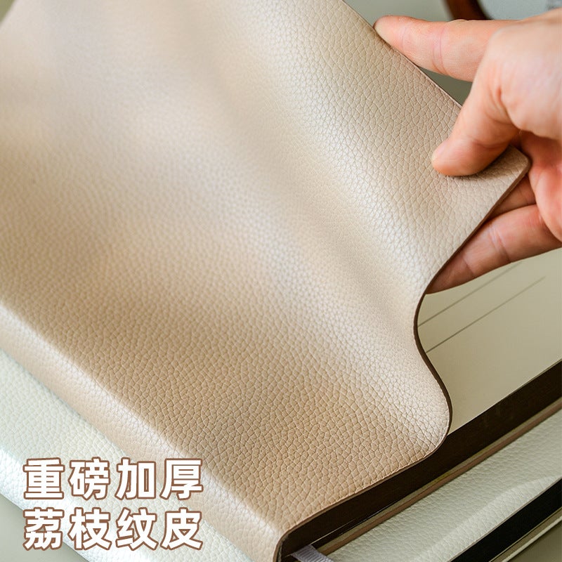 Business Office Meeting College Students' Large Diary Soft Leather Printable Notebook Thickened B5 Horizontal Simple - Image 4