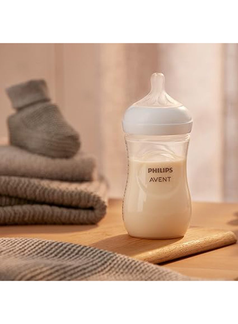 Philips Avent Natural Baby Feeding Bottle Combo| No.1 Brand Recommended by Moms Worldwide | Natural Response Technology Mimics Breastfeeding (9oz/260ml Clear - 4pc Combo) | SCY903/04 - Image 2