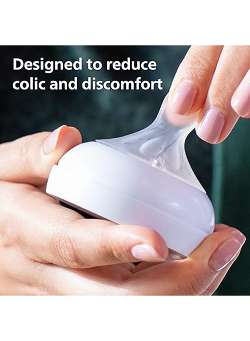 Philips Avent Natural Baby Feeding Bottle Combo| No.1 Brand Recommended by Moms Worldwide | Natural Response Technology Mimics Breastfeeding (9oz/260ml Clear - 4pc Combo) | SCY903/04 - Image 5