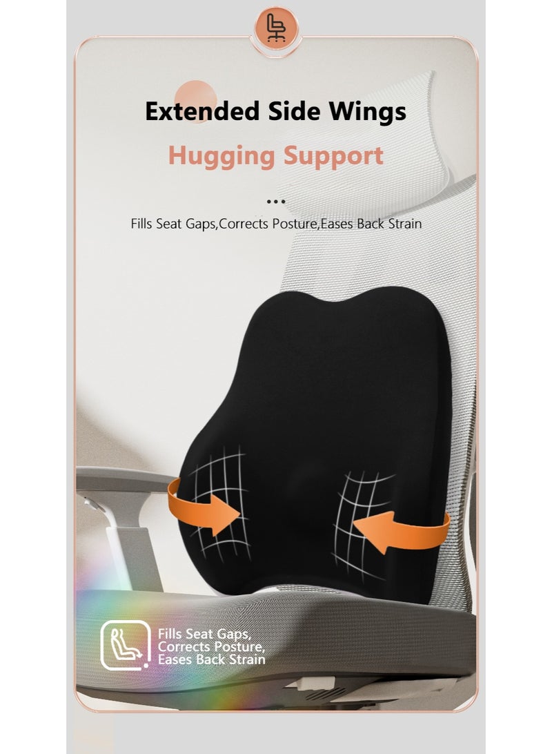 والالا مجموعة من قطعتين من وسائد مقعد إسفنجية مريحة محمولة ووسائد دعم قطنية، وسادة كرسي سرير، دعم للظهر، وسادة قراءة إسفنجية للسيارة والمكتب والكمبيوتر والكرسي المتحرك - Image 3