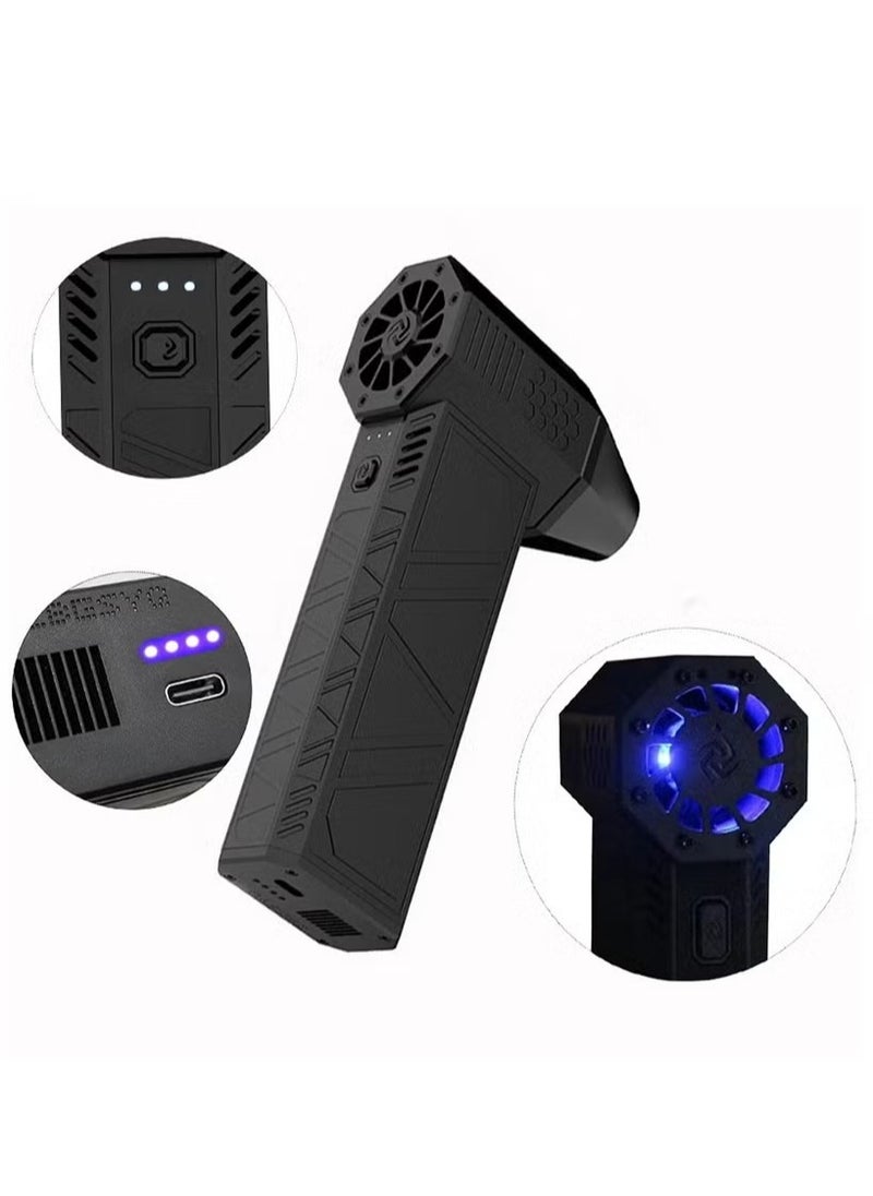 JAJEEK Mini Super Power Turbo Jet Fan Handheld Blower with 130,000 RPM Brushless Motor, 52m/s Wind Speed, 3000mAh Battery, Portable Pocket-Sized Air Blower for Dust Removal, Cooling, Camping BBQ Air Blower, Camping Essentials and More - Image 5