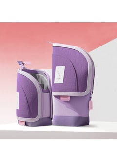 Partition Pencil Case Large Capacity Two-in-One Stand-Up Pen Holder Retractable Stationery Pencil Ruler Storage Bag for Primary School Students Fantasy purple