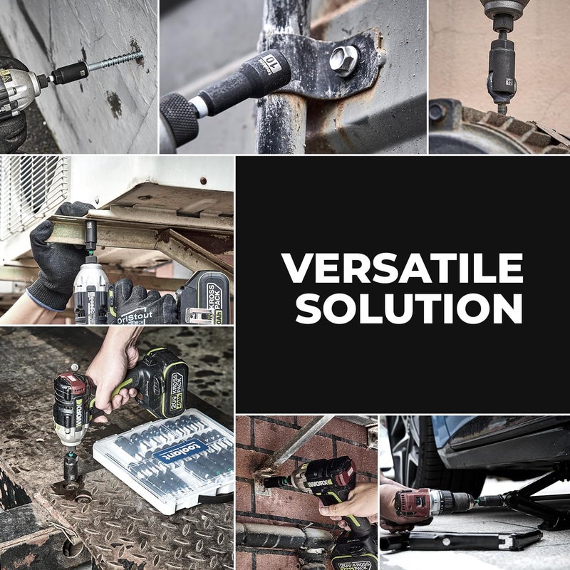 toolant Magnetic Impact Nut Driver Set, 34pcs Impact Driver Bit Set, Deep Nut Driver Set, Impact Socket Adapters, Wing Nut Driver, Bit Extension, 1/4'' Quick Change - Image 3