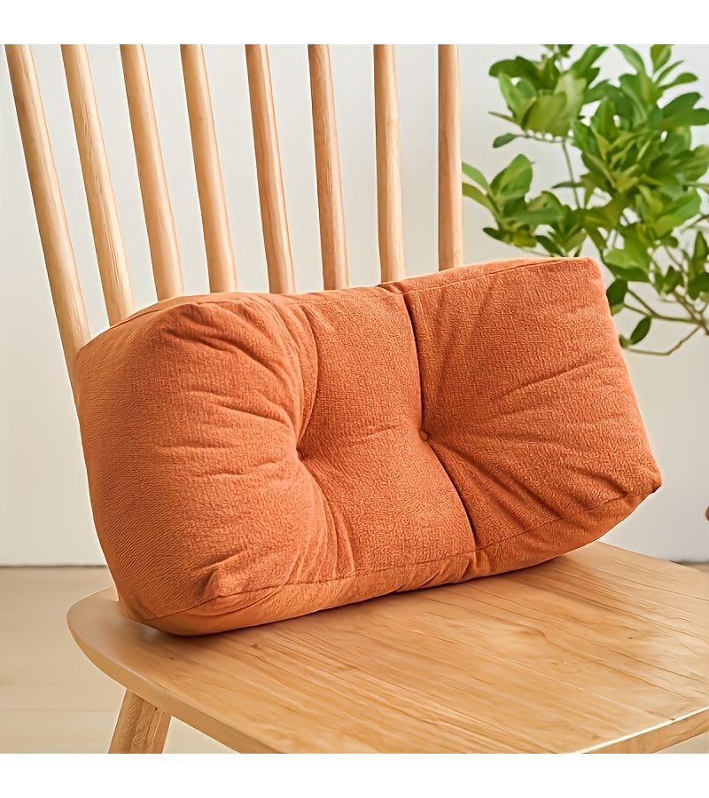 Orange Ergonomic Lumbar Cushion For Sitting And Napping Support - Image 4