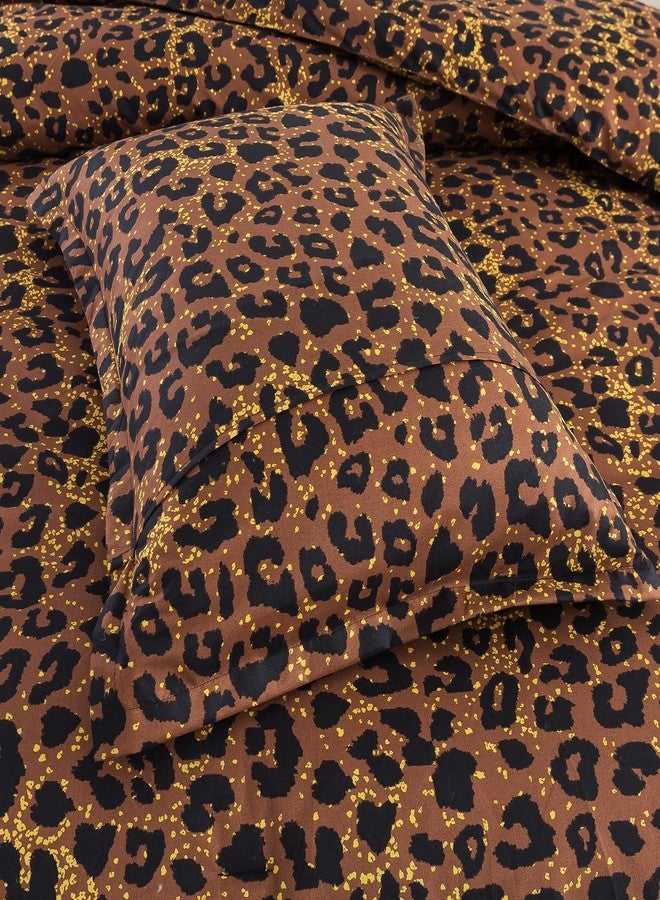 Caressma Safari Leopard Cheetah Print Brown Comforter Set, Full Size 3 Pieces for All Seasons, Untamed Wilderness Style Comforter with Pillowshams, Ultra Soft Microfiber - Image 5