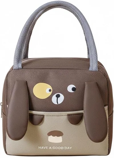 Mobcos Mobcos Ear Panda Brown Large Capacity Insulated Lunch Bag | Waterproof & Stain-Resistant Meal Tote with Advanced Temperature Retention | Durable Polyester Lunch Bag for Office & School