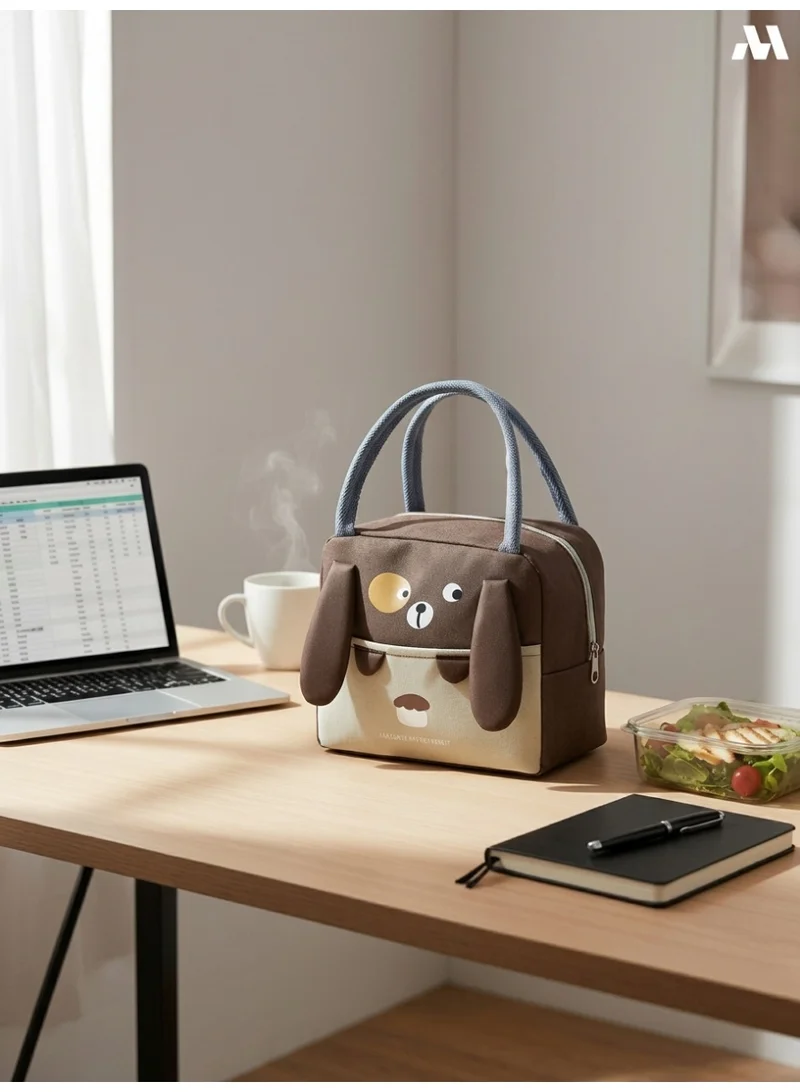 Mobcos Ear Panda Brown Lunch Bag Mobcos Ear Panda Brown Large Capacity Insulated Lunch Bag | Waterproof & Stain-Resistant Meal Tote with Advanced Temperature Retention | Durable Polyester Lunch Bag for Office & School  | Best Price UAE